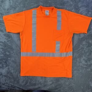 WearGuard Safety Shirt Mens 1XLR Orange Reflective Pocket ANSI Class 2 WFS Logo